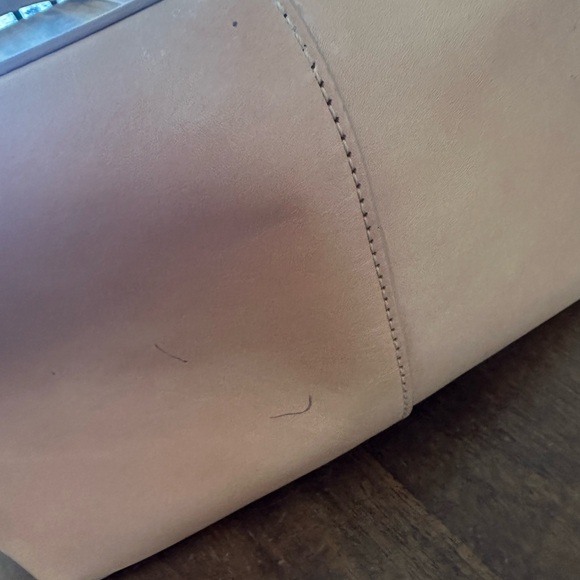 Jenni Kayne Natural Tan Leather Bucket Shoulder Bag NWT FLAW - Picture 3 of 10